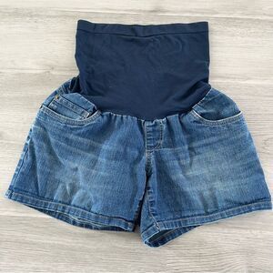 Two Hearts Maternity by Destination Maternity Overbelly Denim Shorts Size Small